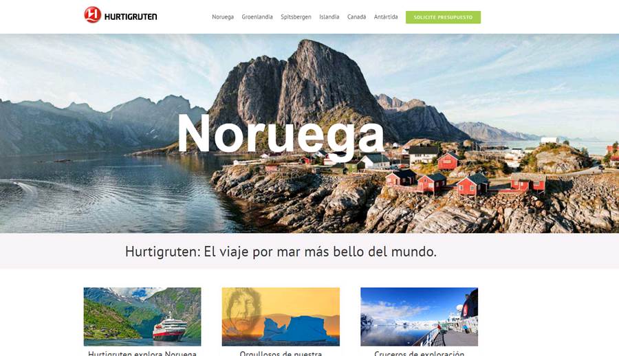 Hurtigruten presenta su nueva web 